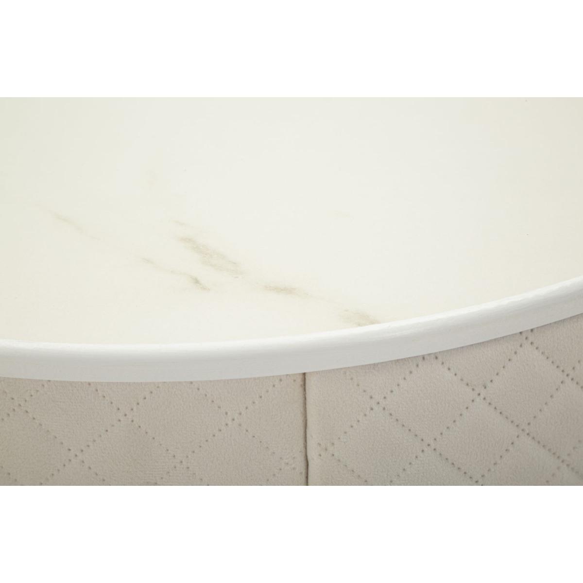 Comodino/toletta c/puff vellit crema cm Ø 52x70 - Ø 36x39