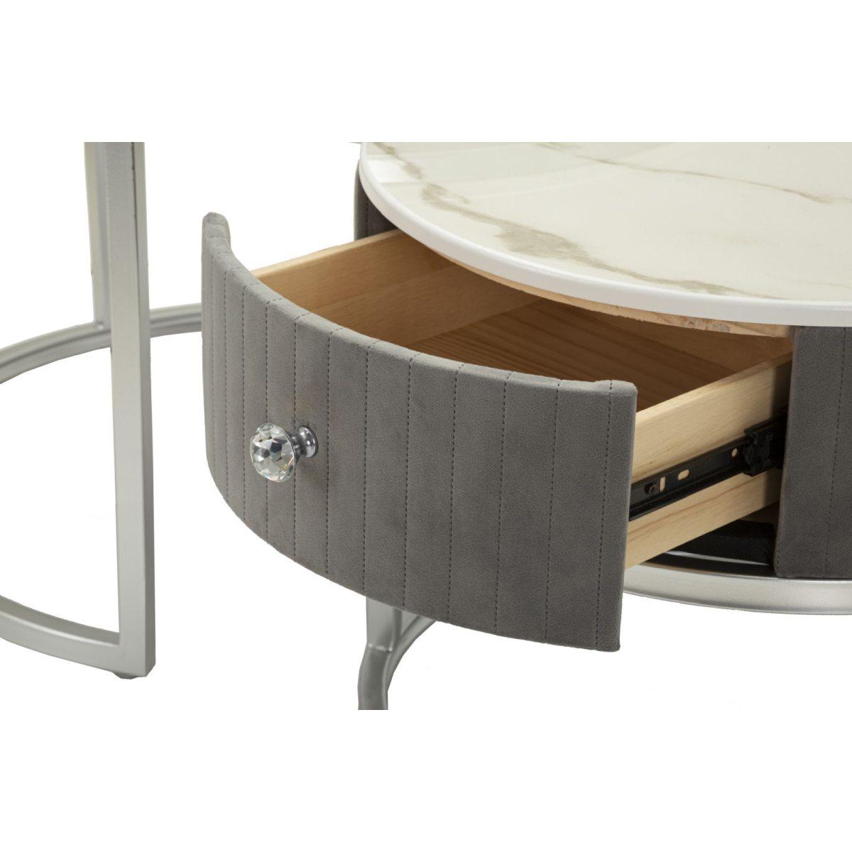 Tavoli da caffe' greys coppia cm Ø 70x45-50x40<br>