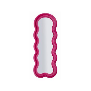 Specchio da muro miki velluto fuxia cm 60x4x160 (misura specchio cm 39x135)