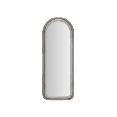 Specchio da muro cloe velluto grigio cm 60x4x160 (misura specchio cm 45x145)