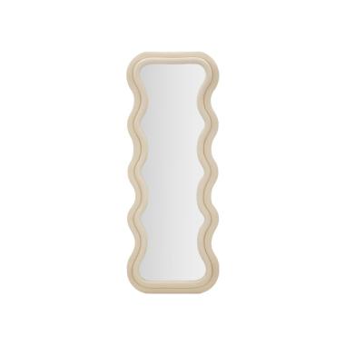 Specchio da muro emily velluto crema cm 60x6x160 (misura specchio cm 42x144)