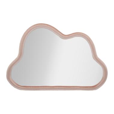 Specchio da muro cloud velluto rosa cm 90x4x60 (misura specchio cm 82x52)