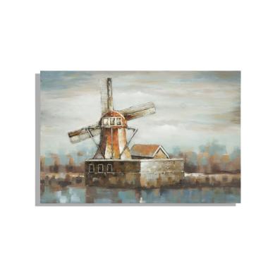 Dipinto su tela mulino a vento cm 120x3,7x80