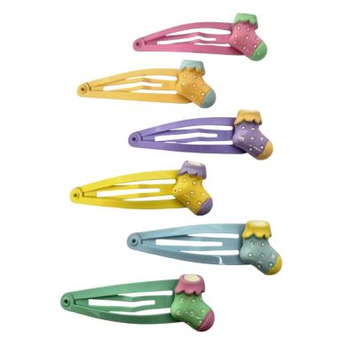 Fermaglio clic clac per capelli 5 cm calzino bebè