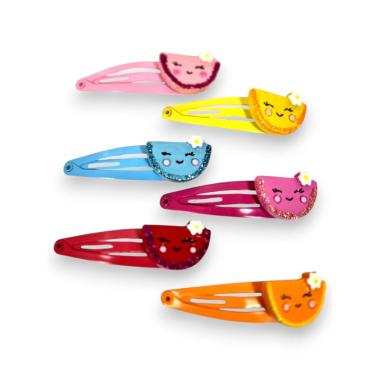 Fermaglio clic clac per capelli 4 cm anguria