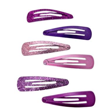 Fermaglio clic clac per capelli 5 cm toni del viola glitter