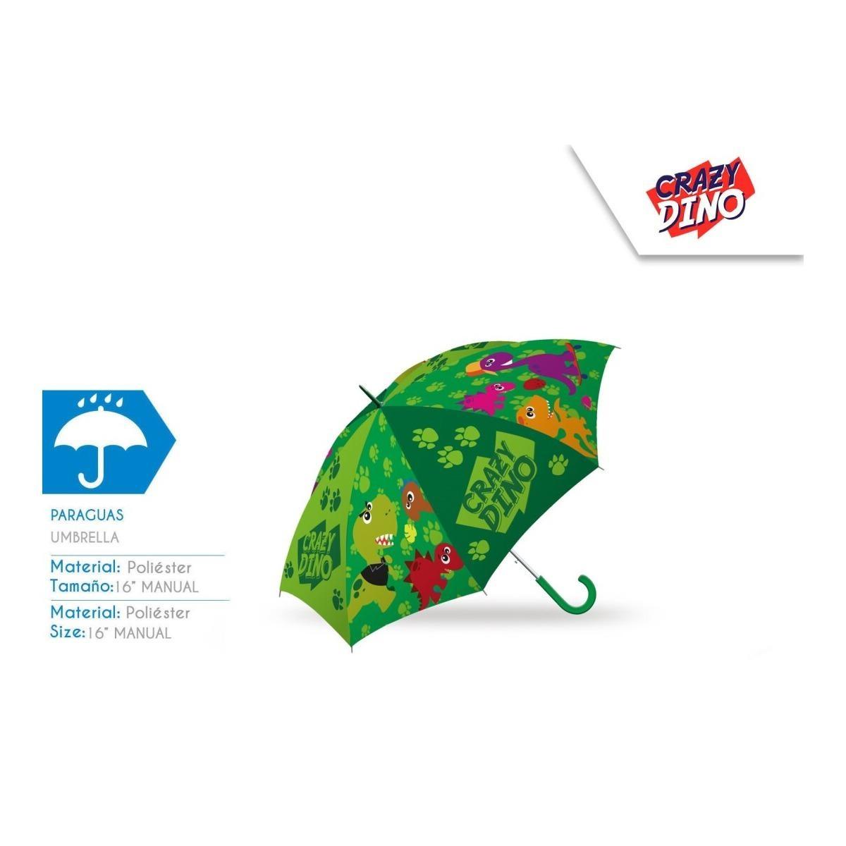 Ombrello manuale 41cm crazy dino