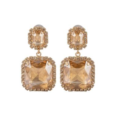 Orecchini pendenti donna con pietre color bronzo Romeo Gigli