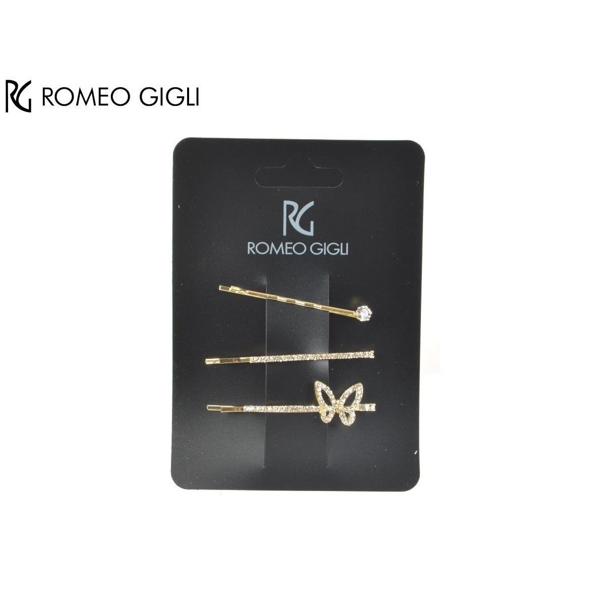 Fermaglio per capelli donna strass oro 3 pezzi Romeo Gigli