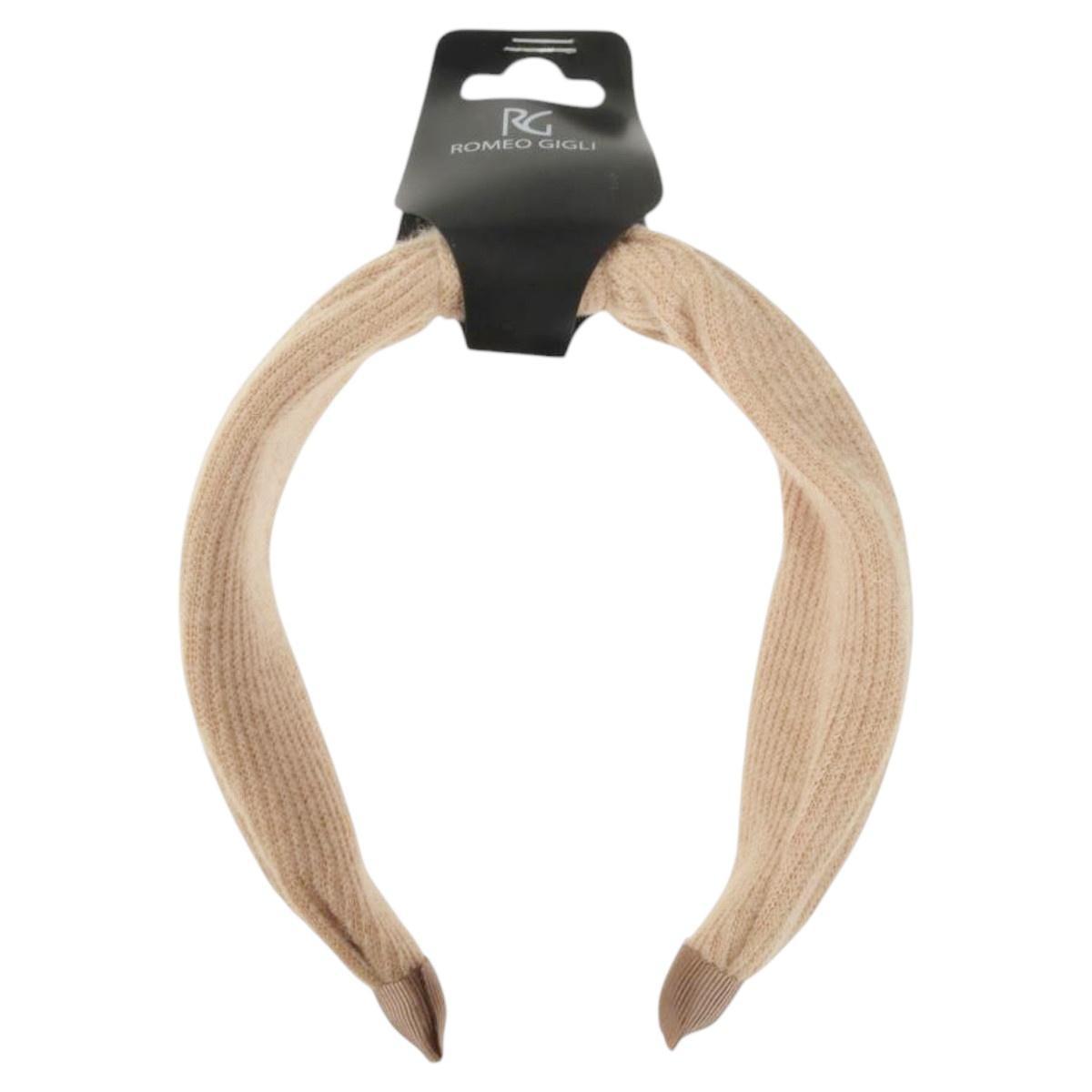 Cerchietto in tessuto a costine beige RG Romeo Gigli