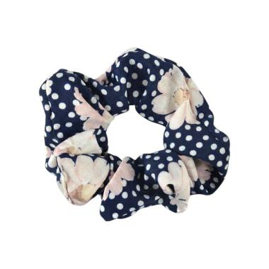 Elastico per capelli blu stampa floreale e pois Romeo Gigli