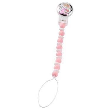 Spilla portaciuccio rosa in silicone angelo cuore Valenti