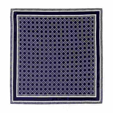 Foulard donna in seta fantasia geometrica e cornice Capoverde