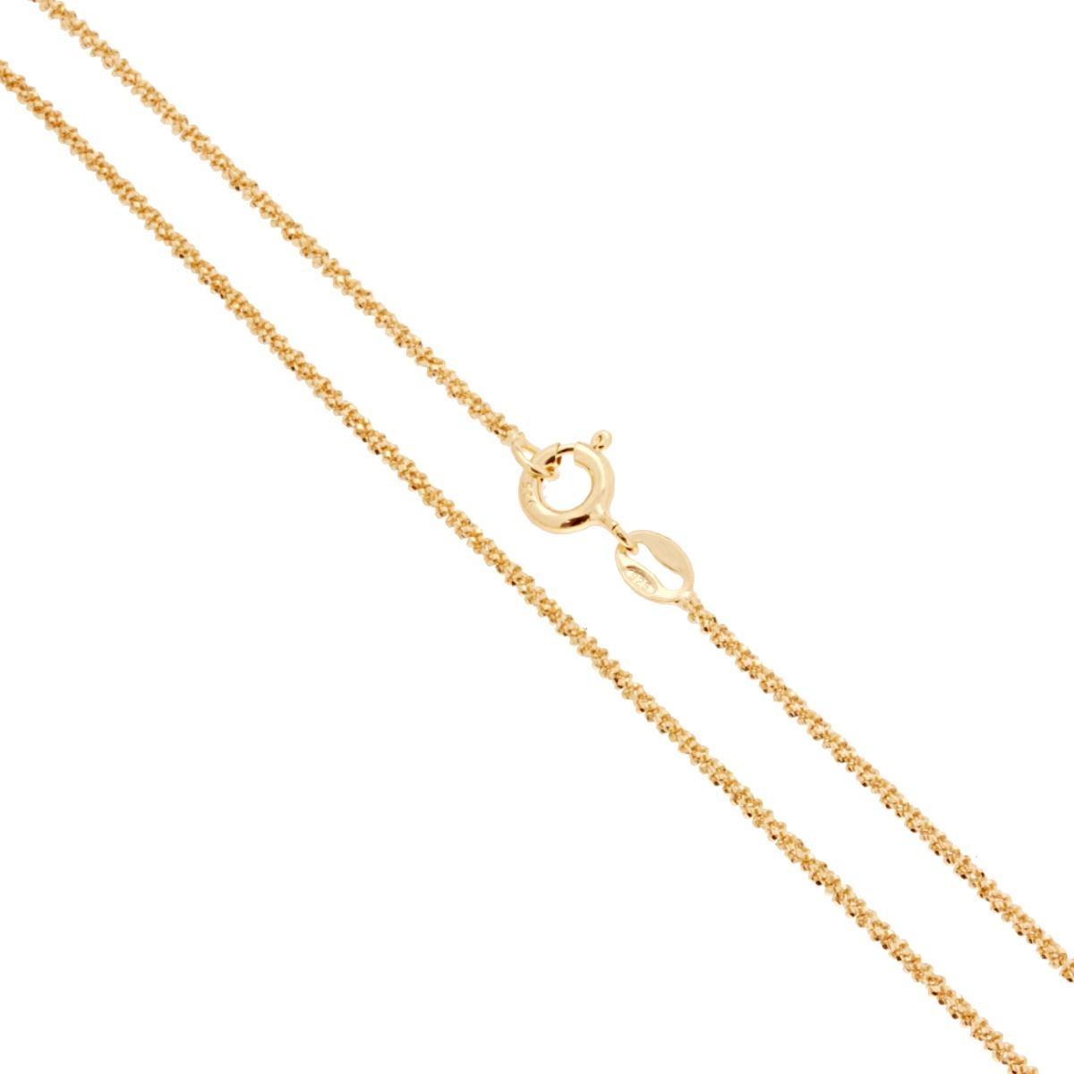Catena Disco Diamantata 025 sezione mm 1.5 lunghezza cm 60 in ARGENTO 925 Galvanica Oro