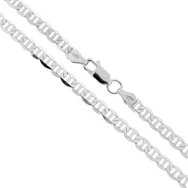 Catena Traversino Diamantata Extraflat 100 sezione mm 4.3 lunghezza cm 60 in ARGENTO 925 Galvanica Rodio