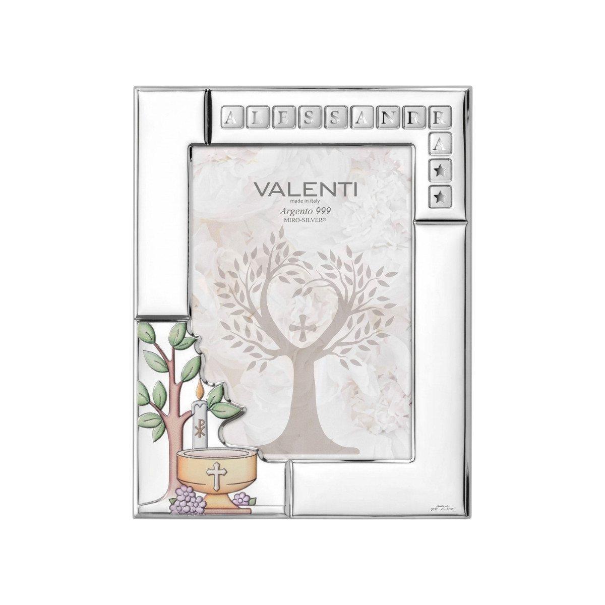 Cornice portafoto albero battesimo con letterine 13x18 cm Valenti