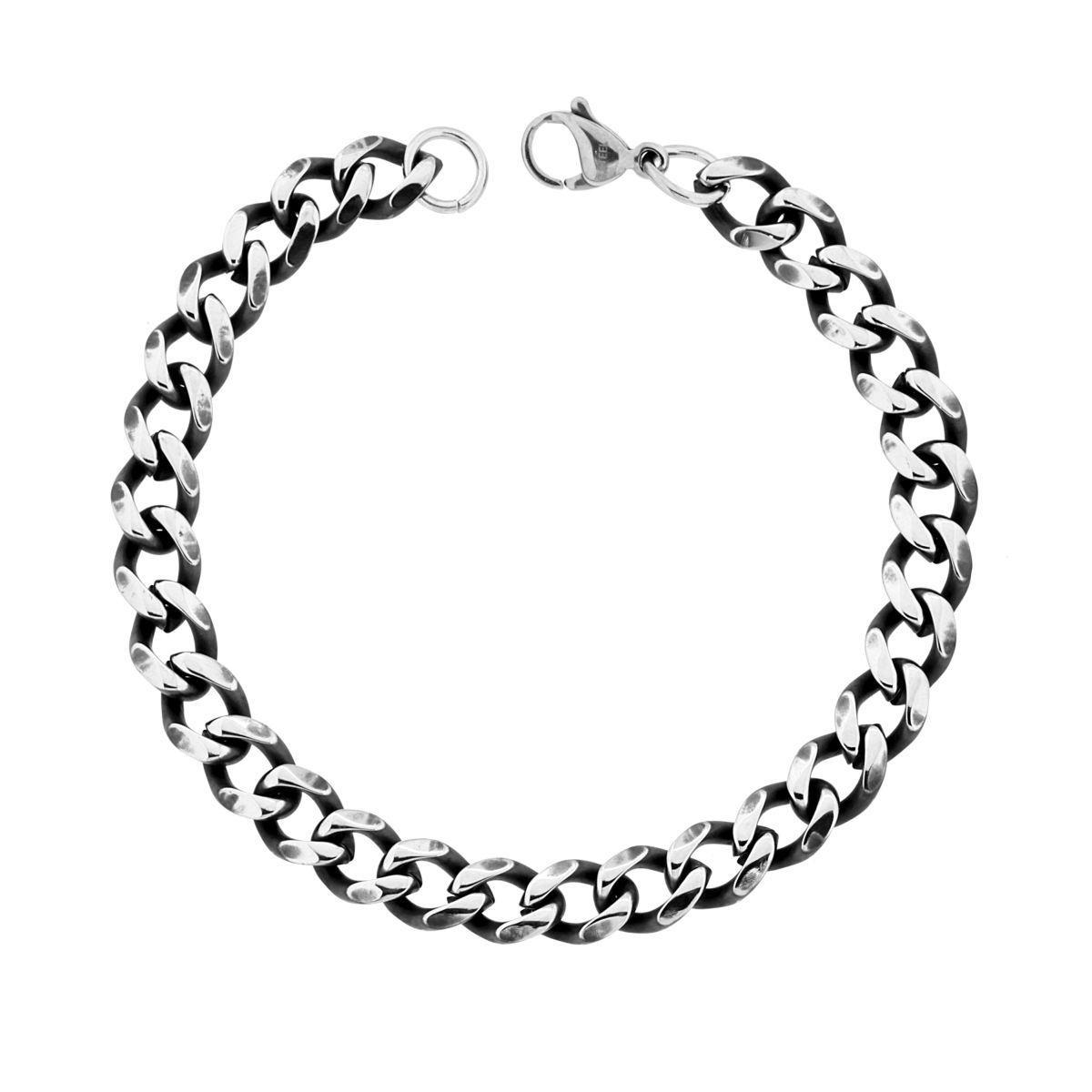 Bracciale Uomo Catena Grumetta mm 7.5 in ACCIAIO colore Brunito