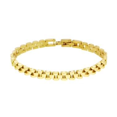 Bracciale Uomo Maglia Imperniata in ACCIAIO colore Oro