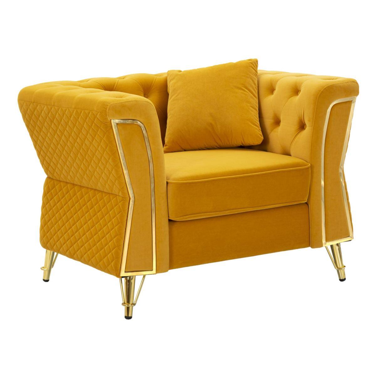 Poltrona emy senape c/cuscino cm 104x83x76