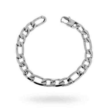 Bracciale Catena Figaro Grumetta mm 9,7 in ACCIAIO