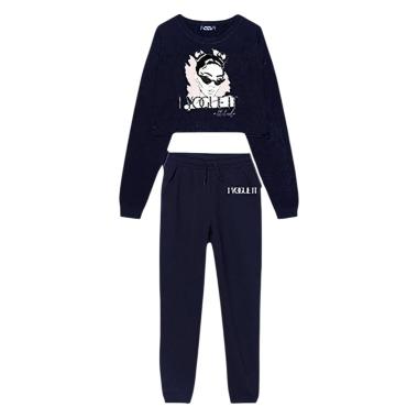 Tuta donna felpa corta e pantalone I Vogue It