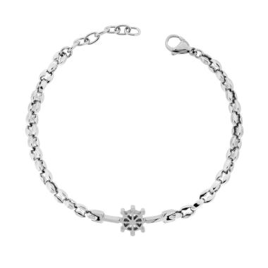 Bracciale Catena Marinara con Timone in ACCIAIO