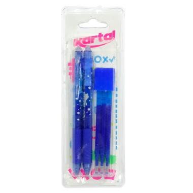 Kit 2 penne cancellabili + 3 refil colore blu Kartal