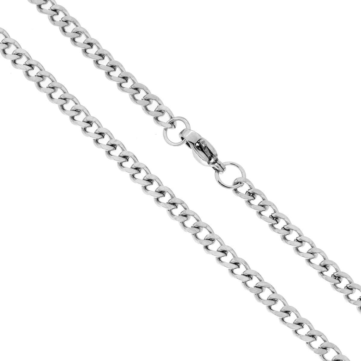 Catena Grumetta Diamantata sezione mm 3,7 cm 50 in ACCIAIO