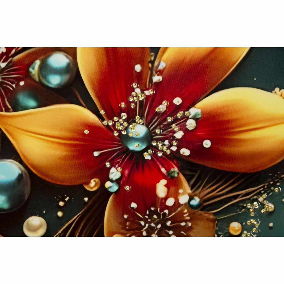 Stampa decorata su tela laccata c/cornice butterly -a- cm 70x4x100