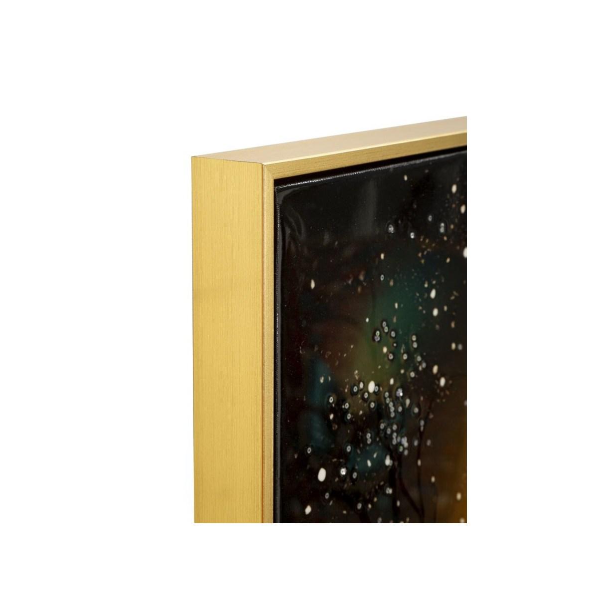 Stampa decorata su tela laccata c/cornice peacock cm 70x4<br>x100