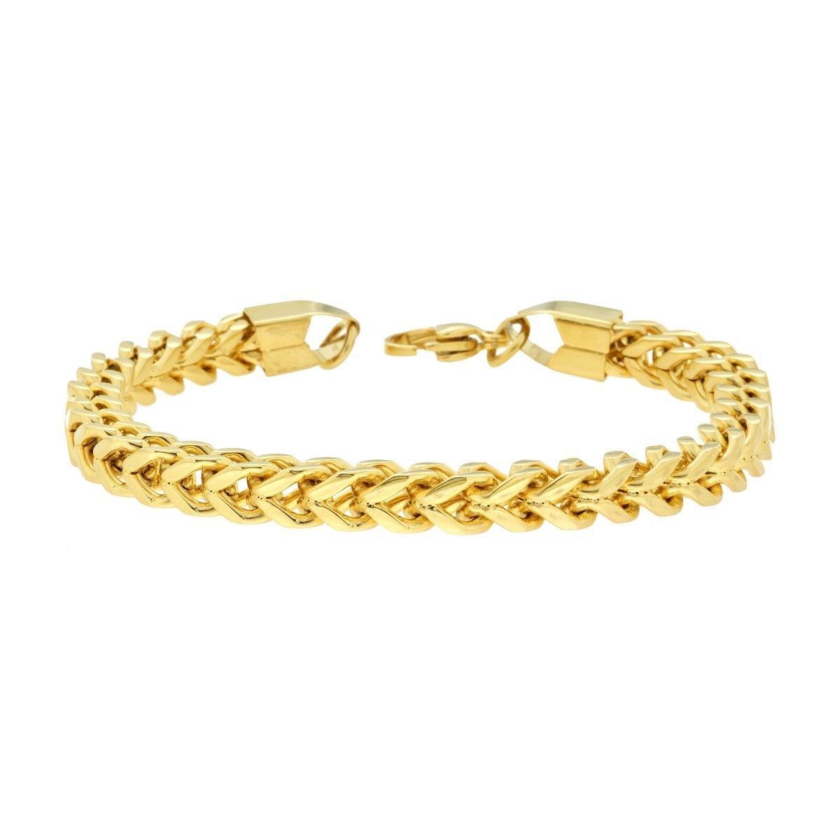 Bracciale Uomo Catena Franco in ACCIAIO colore Oro