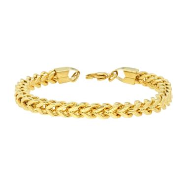 Bracciale Uomo Catena Franco in ACCIAIO colore Oro