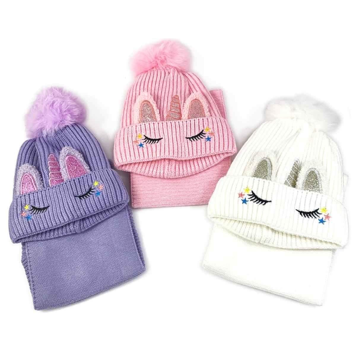 Completino bimba scaldacollo e cappellino Magico Unicorno Le Kikke