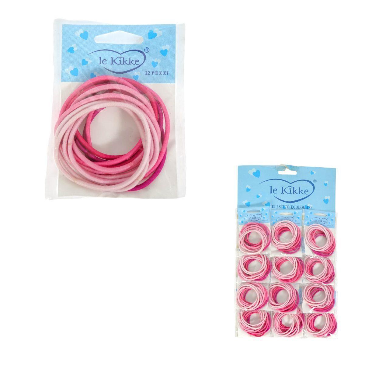 Elastici ecologici per capelli in card tonalità di rosa Le Kikke
