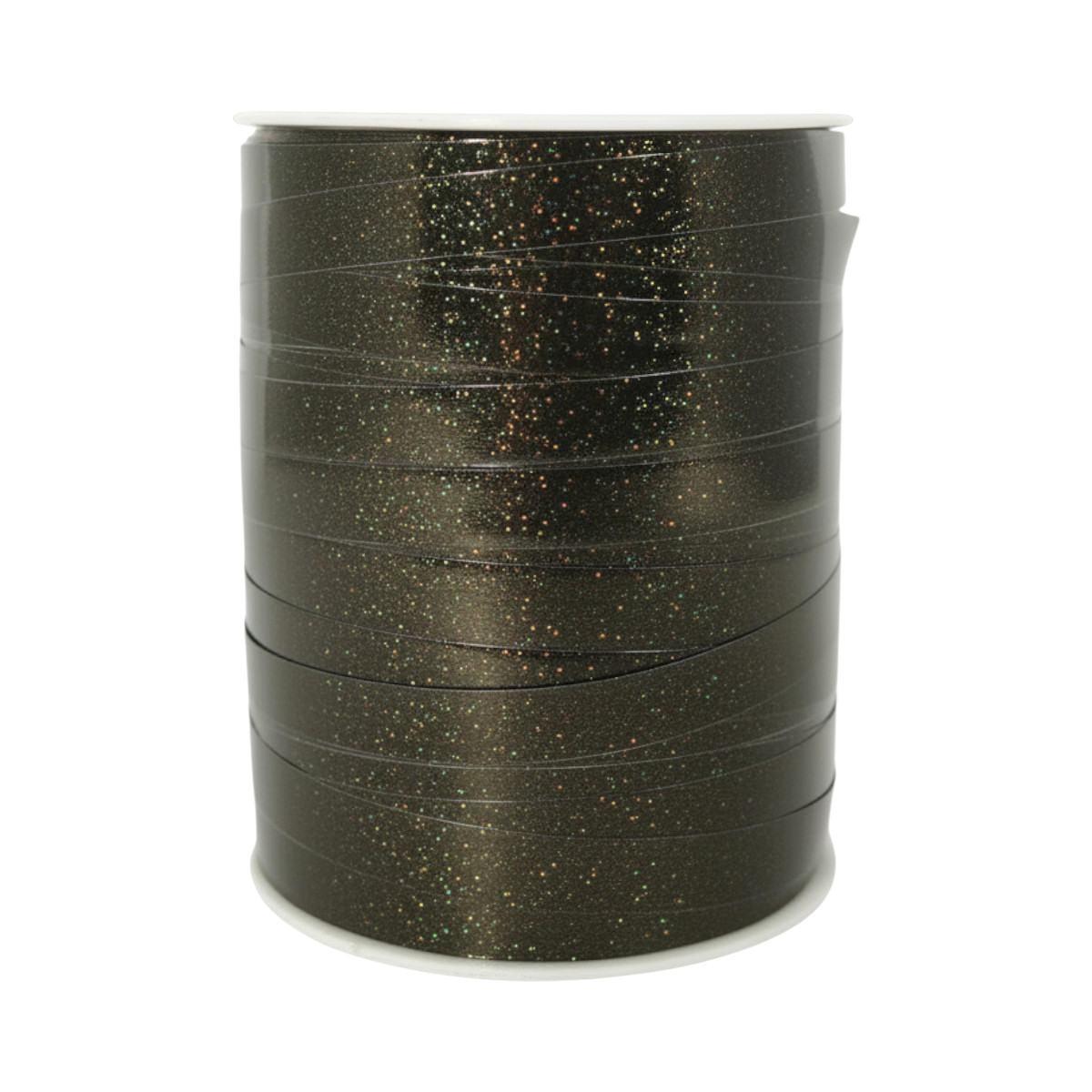 Rocchetto nastro 10 mm x 250 mt nero lucido brillantinato