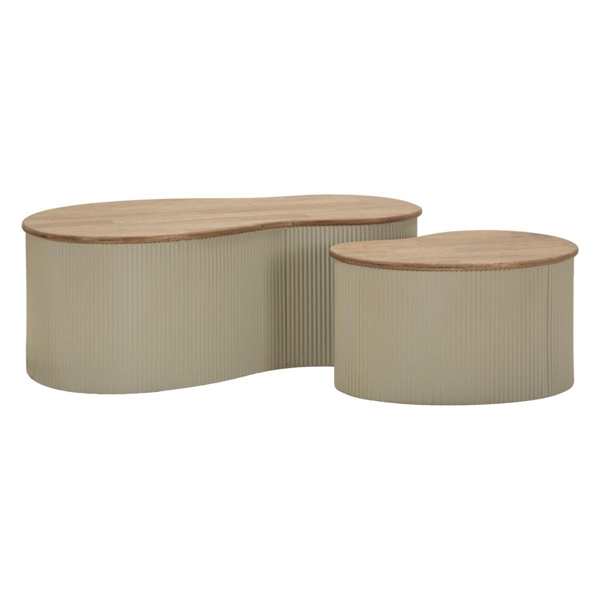 Tavolini da caffe' frankfurt coppia bianchi cm 87x53x32-50x35x28