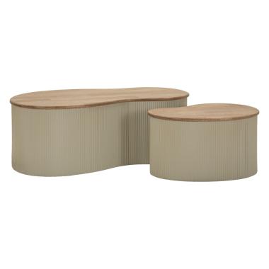 Tavolini da caffe' frankfurt coppia bianchi cm 87x53x32-50x35x28