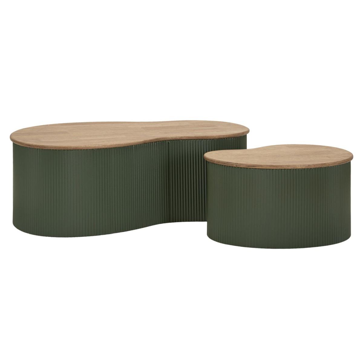 Tavolini da caffe' frankfurt coppia verdi cm 87x53x32-50x35x28