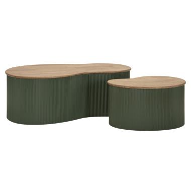 Tavolini da caffe' frankfurt coppia verdi cm 87x53x32-50x35x28