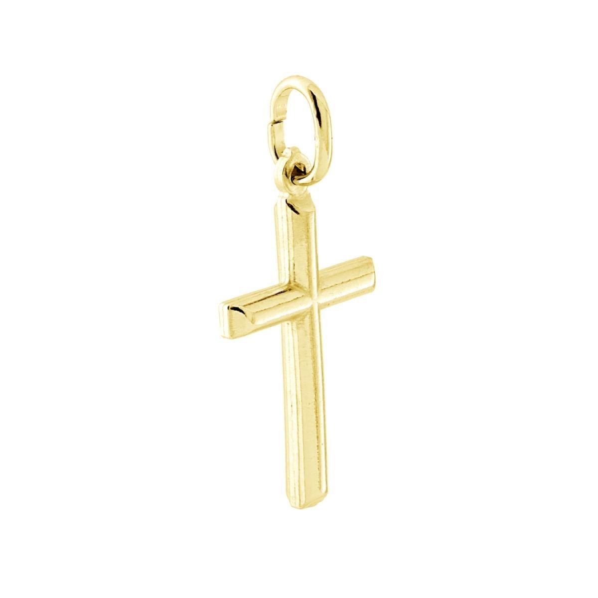 Ciondolo Croce Latina in ARGENTO 925 Galvanica Oro