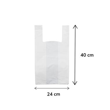 Sacchetti riutilizzabili bianchi hdpe H 40 x L 24 x P 8 cm