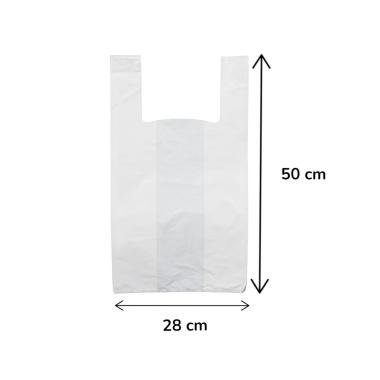 Sacchetti riutilizzabili bianchi hdpe H 50 x L 28 x P 9 cm