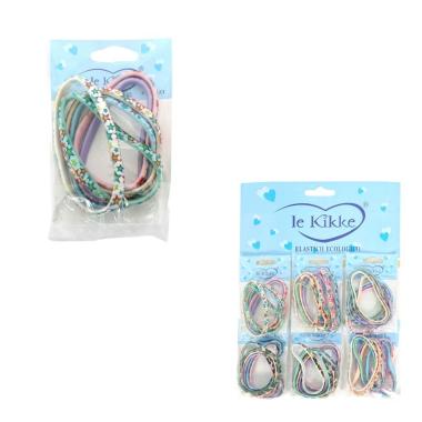 Elastici per capelli farfalle e stelle in 6 card da 6 pezzi Le Kikke