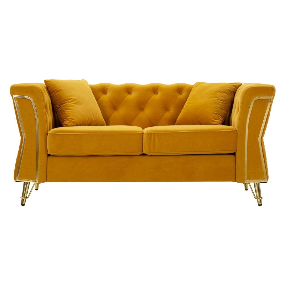 Divano emy senape c/cuscini cm 162x83x76