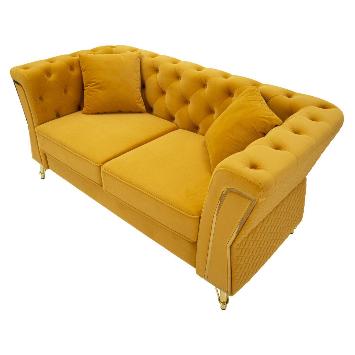 Divano emy senape c/cuscini cm 162x83x76