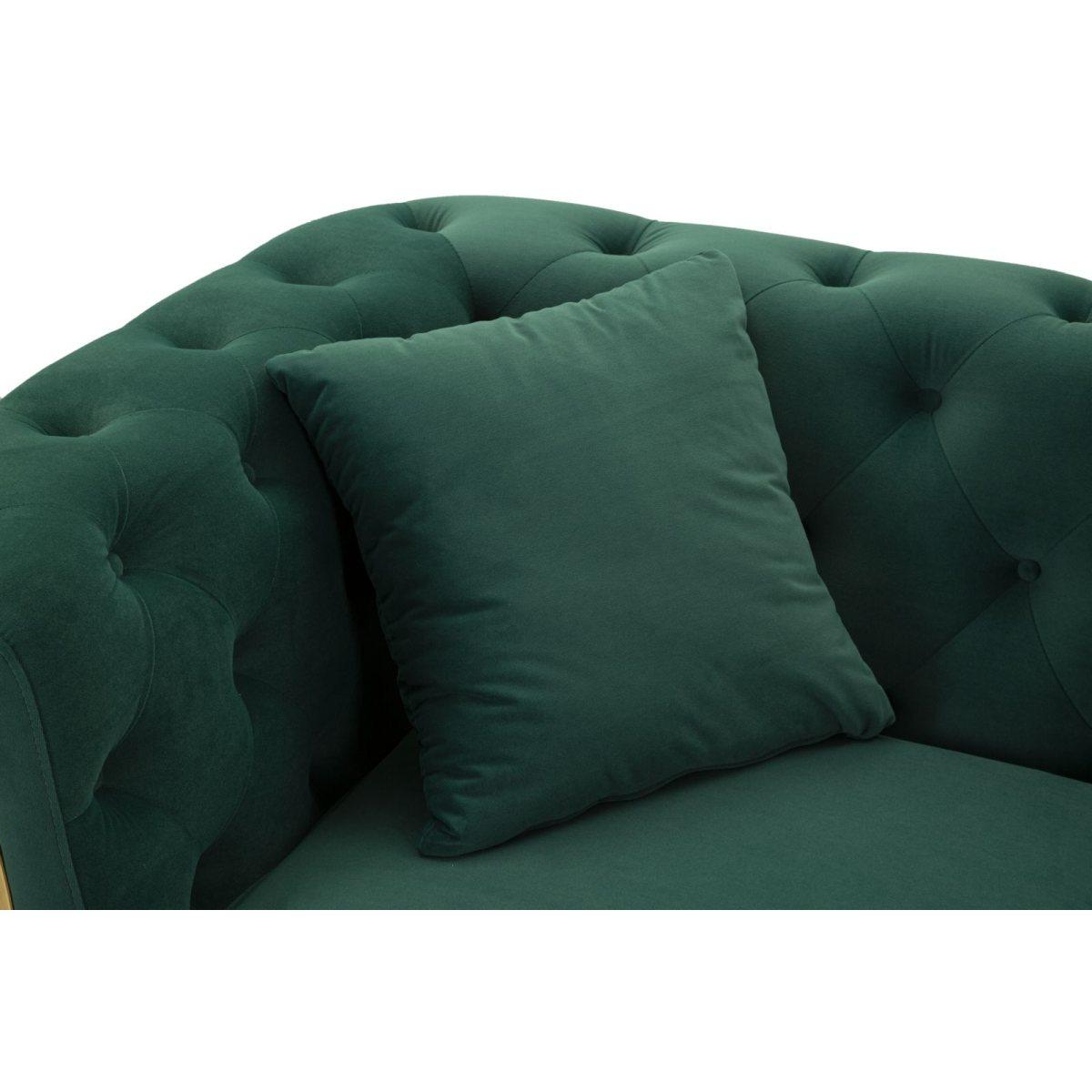 Divano emy verde c/cuscini cm 162x83x76
