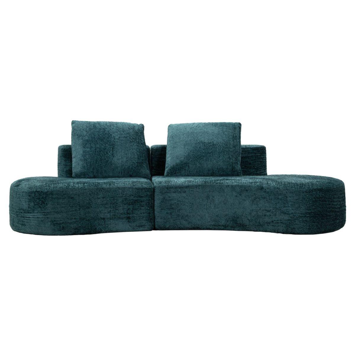 Divano island petrolio cm 238x92x78 -altezza c/cusino come da foto- (compresso)