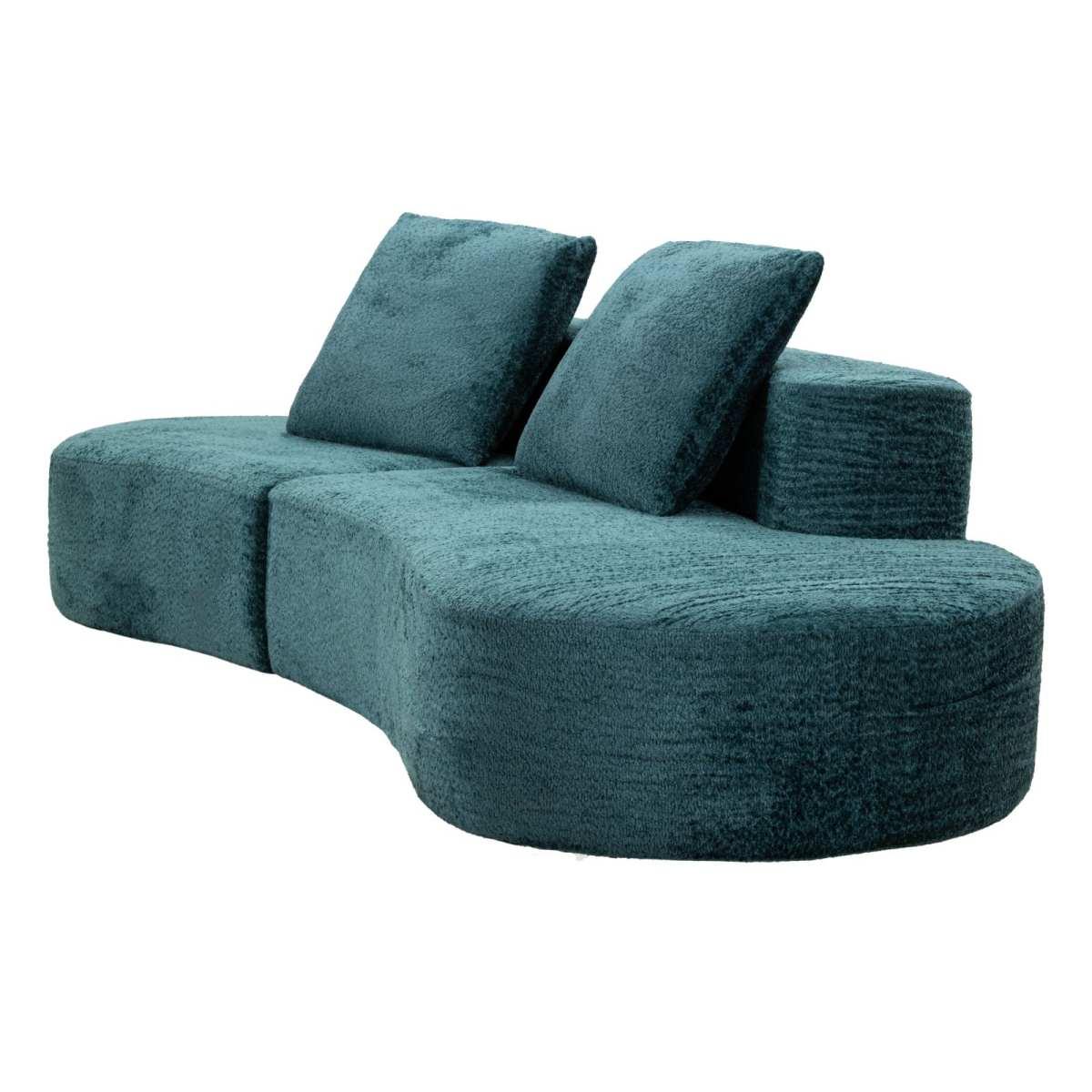 Divano island petrolio cm 238x92x78 -altezza c/cusino come da foto- (compresso)