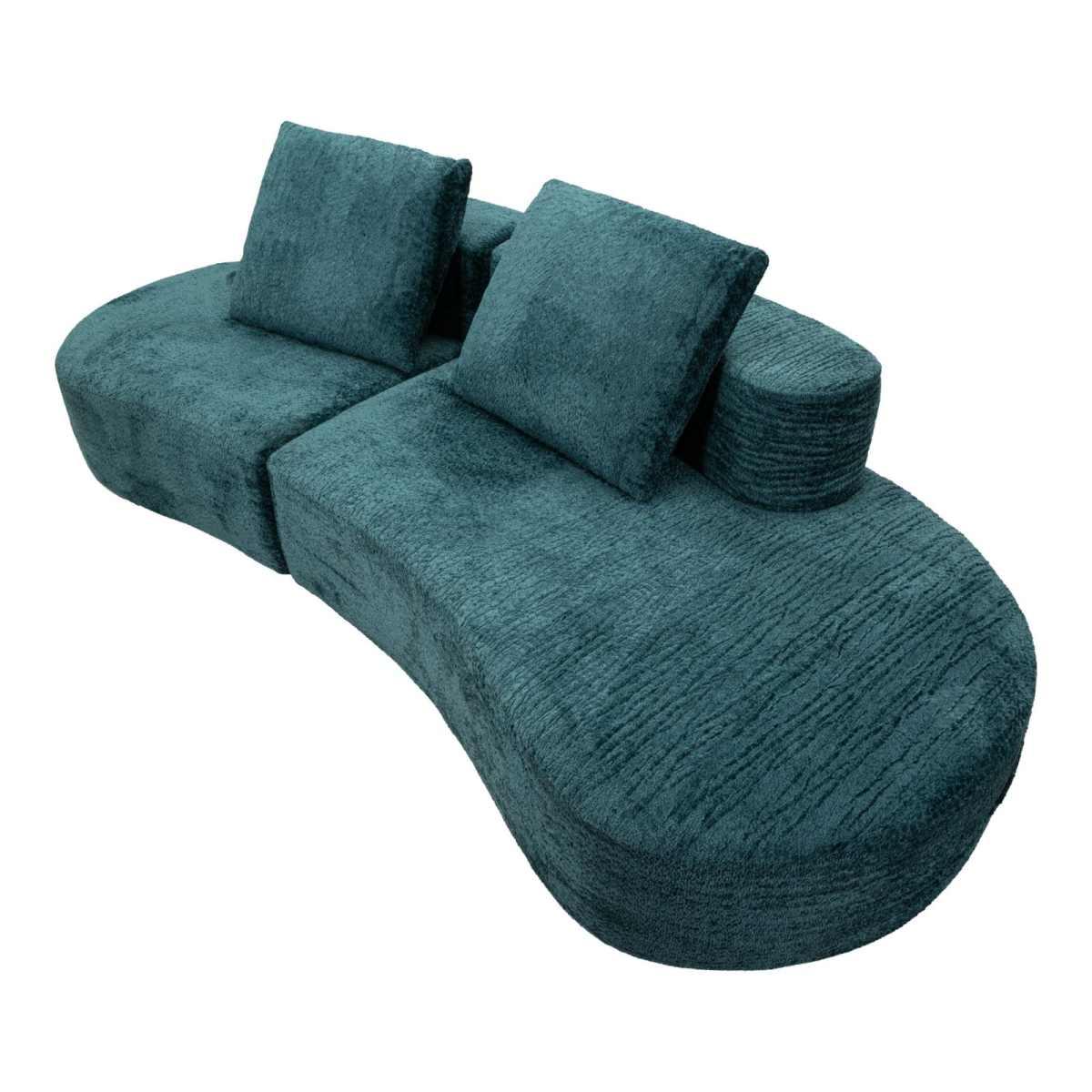 Divano island petrolio cm 238x92x78 -altezza c/cusino come da foto- (compresso)
