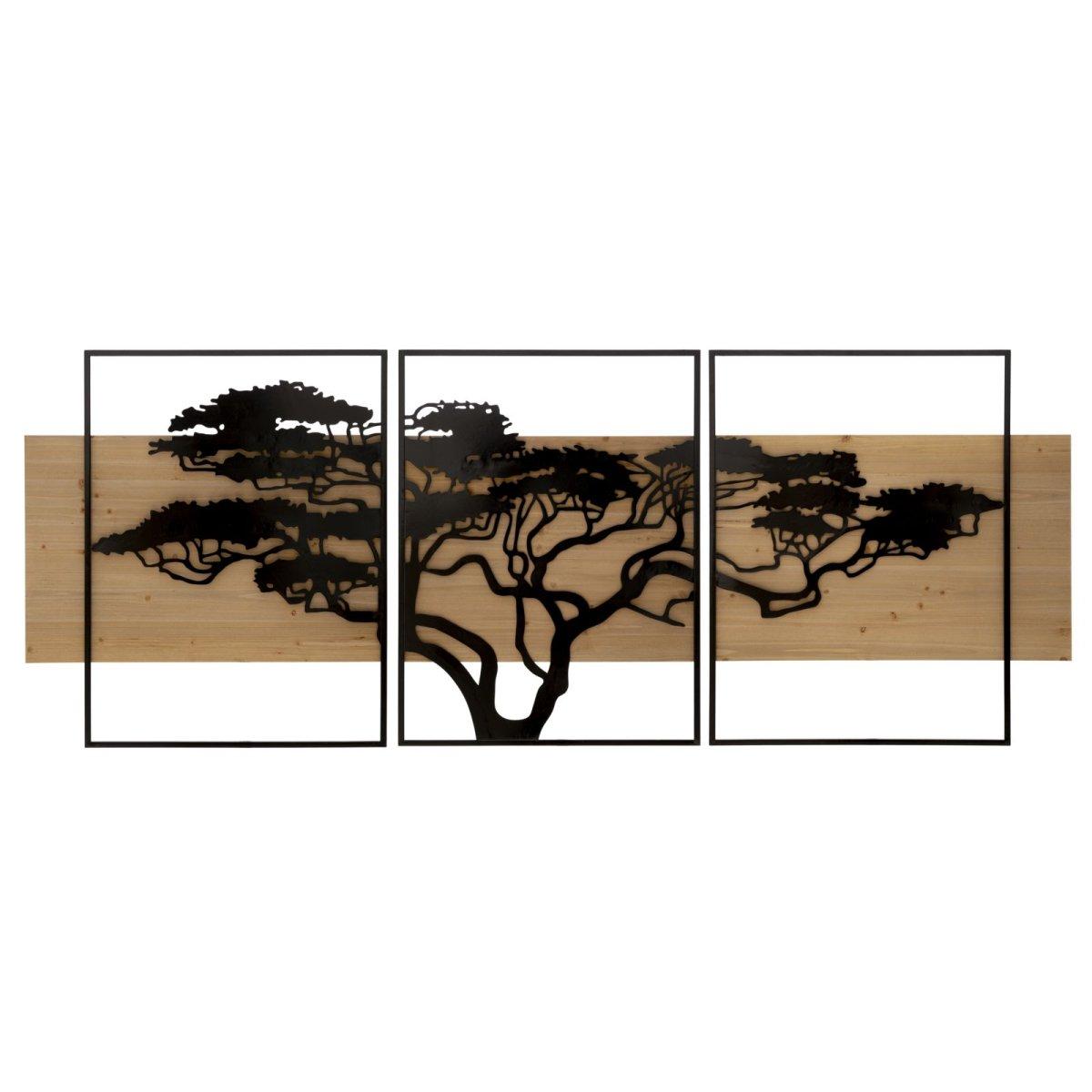 Pannello da muro lagos ferro e wood set 3pz cm 204x2x80 (72x2x80-60x2x80)